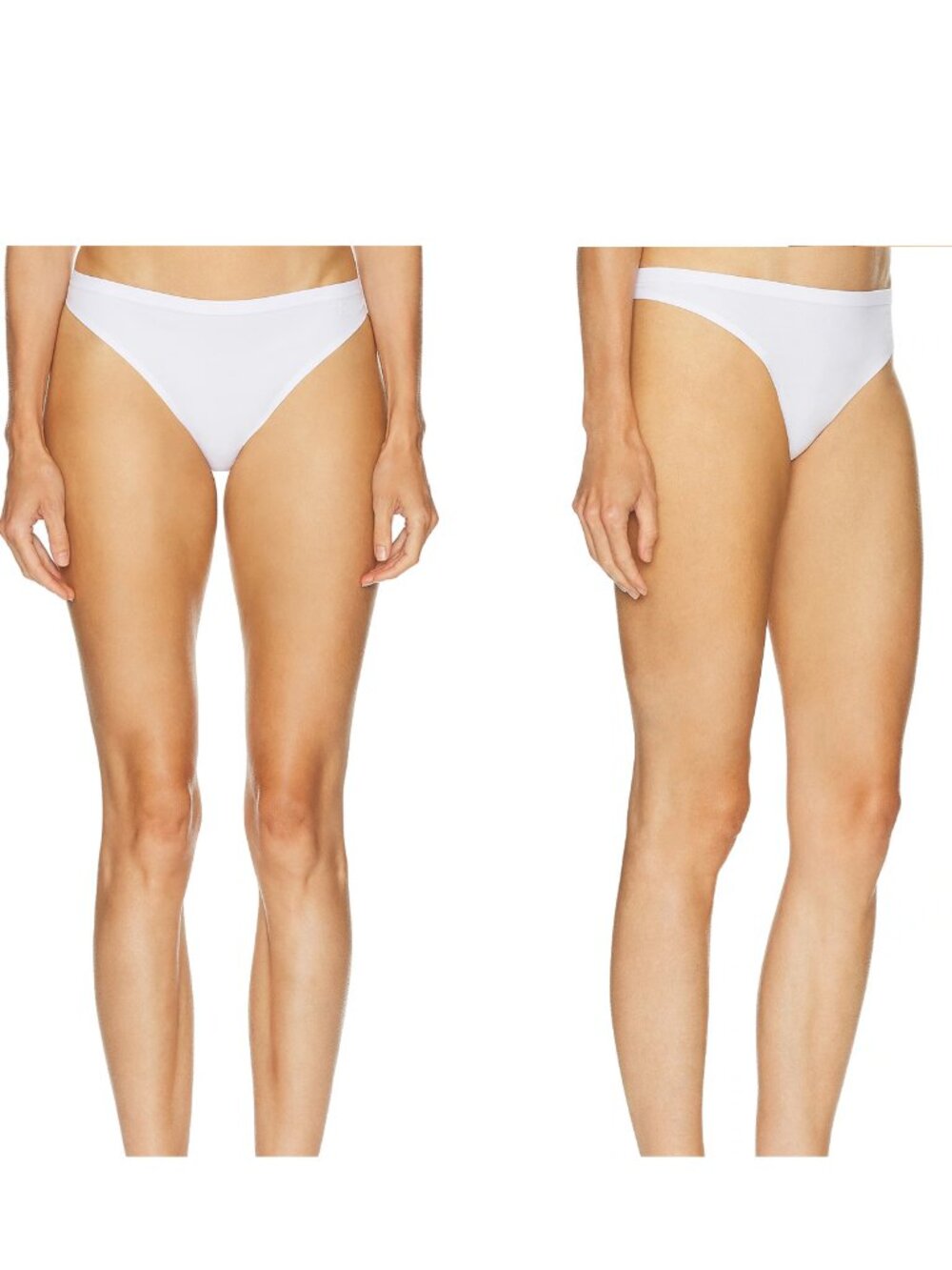 $135 Wolford 3-Pack Modal Cotton Blend Thong Panties White Jersey Seamless S